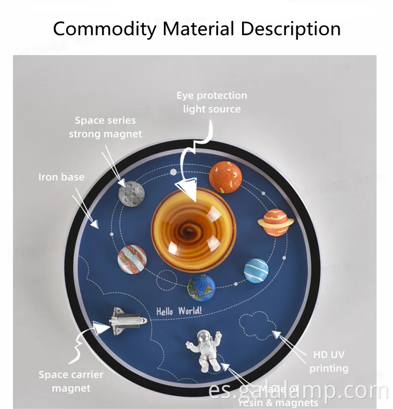 Lámpara de techo LED creativa de astronautas para niños de los niños